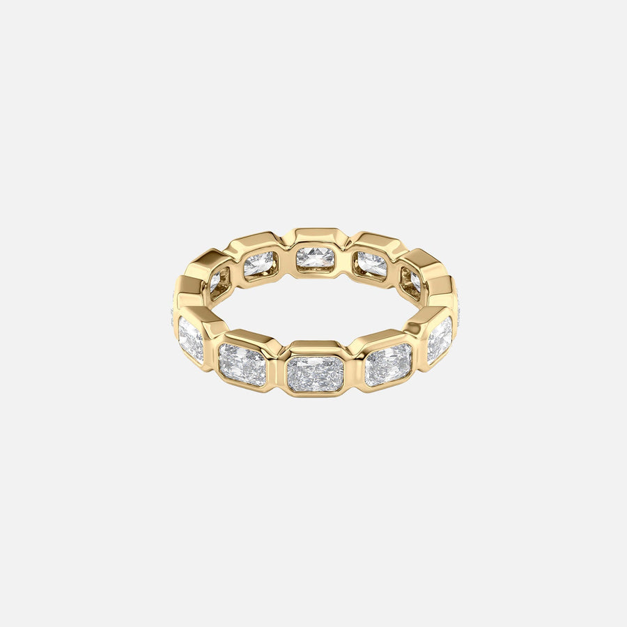 East West Radiant Bezel Eternity Ring 14k Yellow Gold 2 5 001