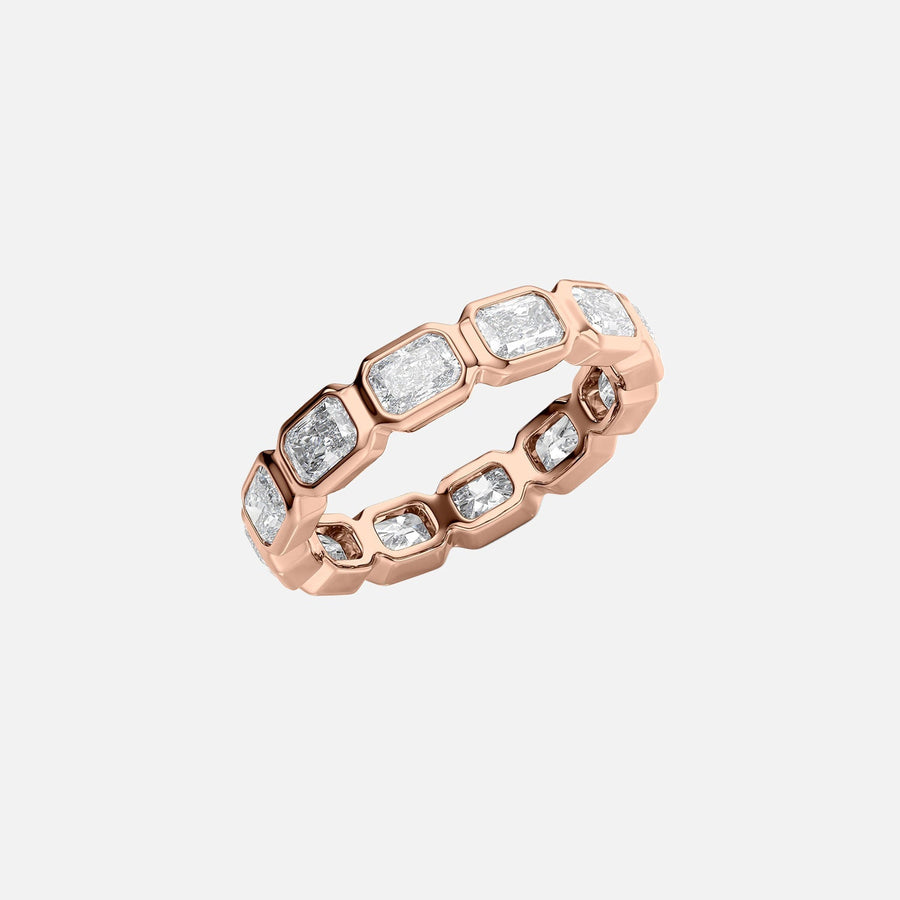  East West Radiant Bezel Eternity Ring 18k Rose Gold 2 5 002