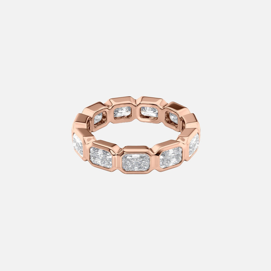  East West Radiant Bezel Eternity Ring 18k Rose Gold 3 3 001