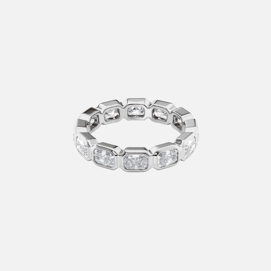  East West Radiant Bezel Eternity Ring 18k White Gold 2 5 001