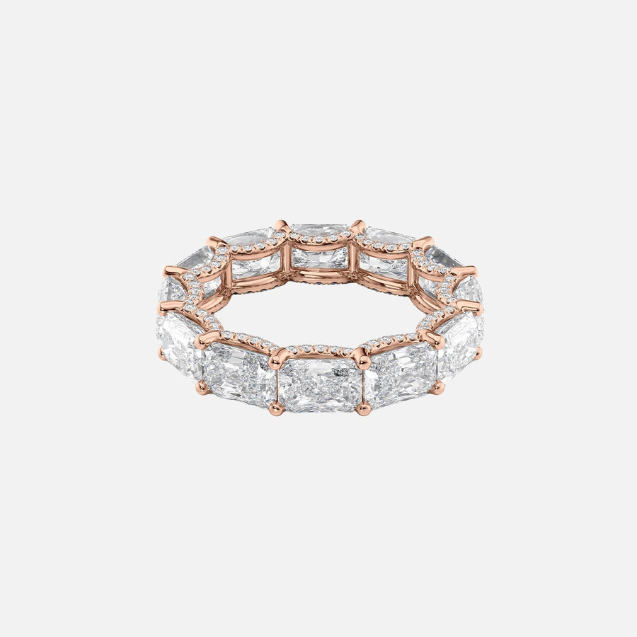  East West Radiant U Pave Prong Eternity Ring 14k Rose Gold 6 3 001
