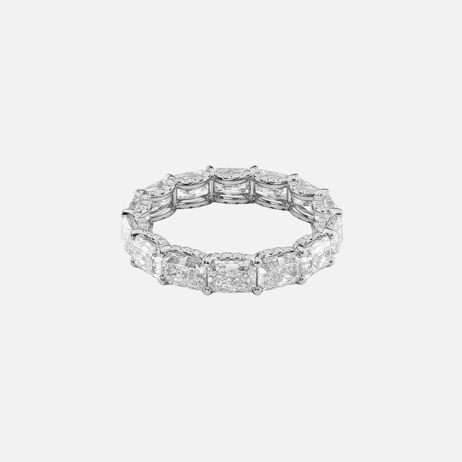  East West Radiant U Pave Prong Eternity Ring 14k White Gold 4 3 001