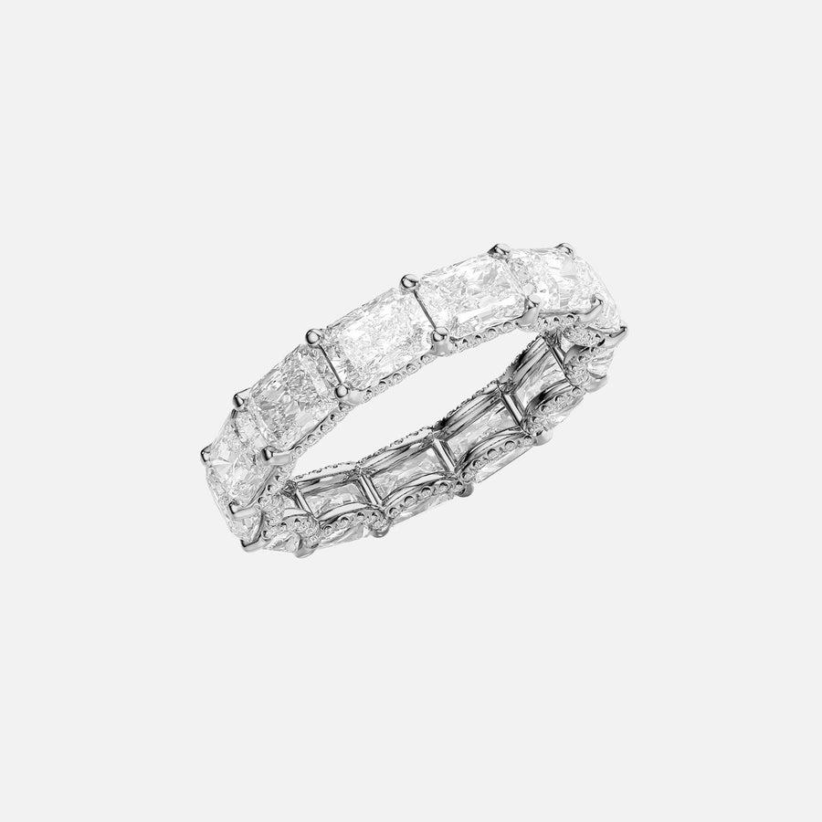  East West Radiant U Pave Prong Eternity Ring 18k White Gold 5 3 002