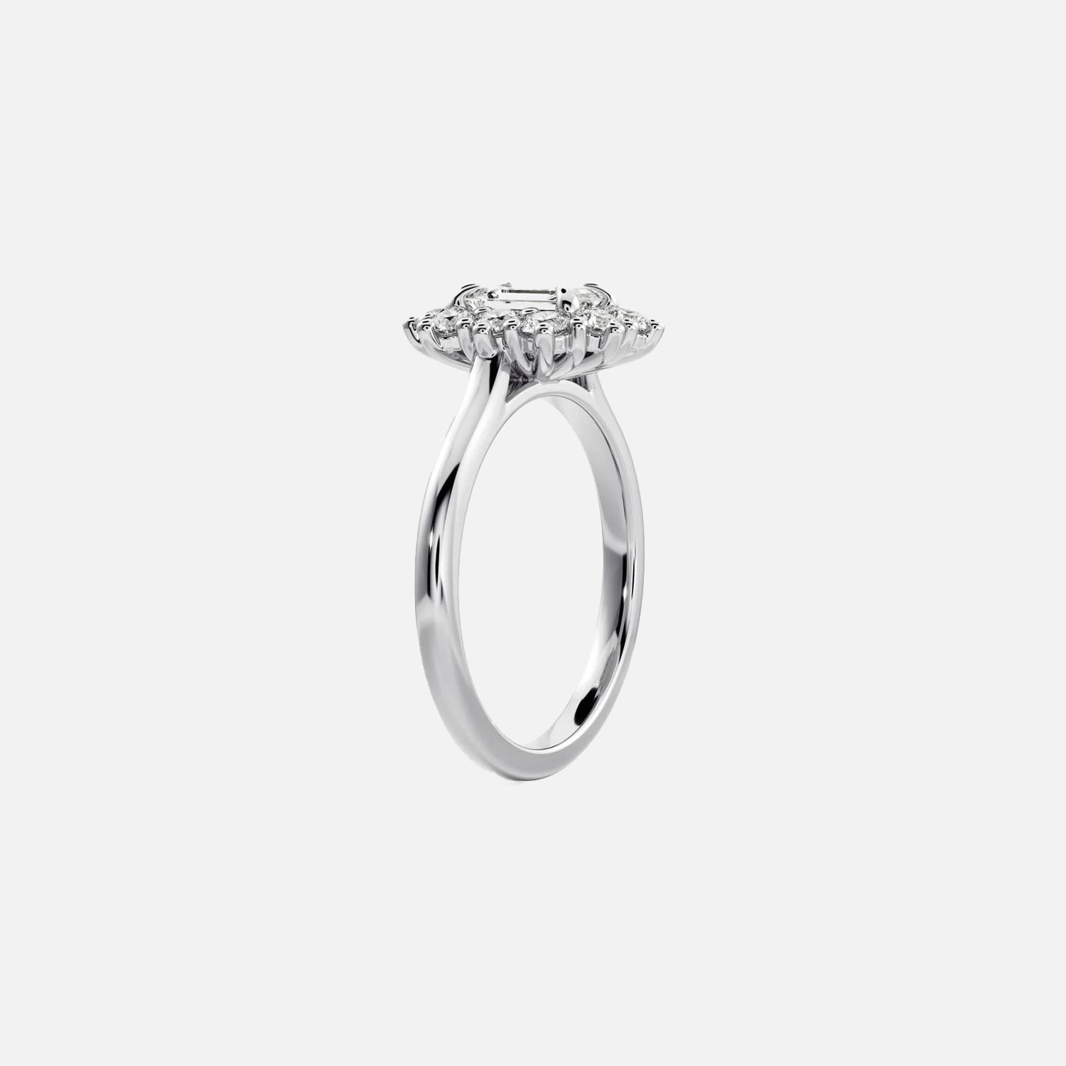 The Halo Eleanor Emerald Vintage Moissanite Ring - KNT - Engagement Rings, Wedding Bands & Fine Jewelry