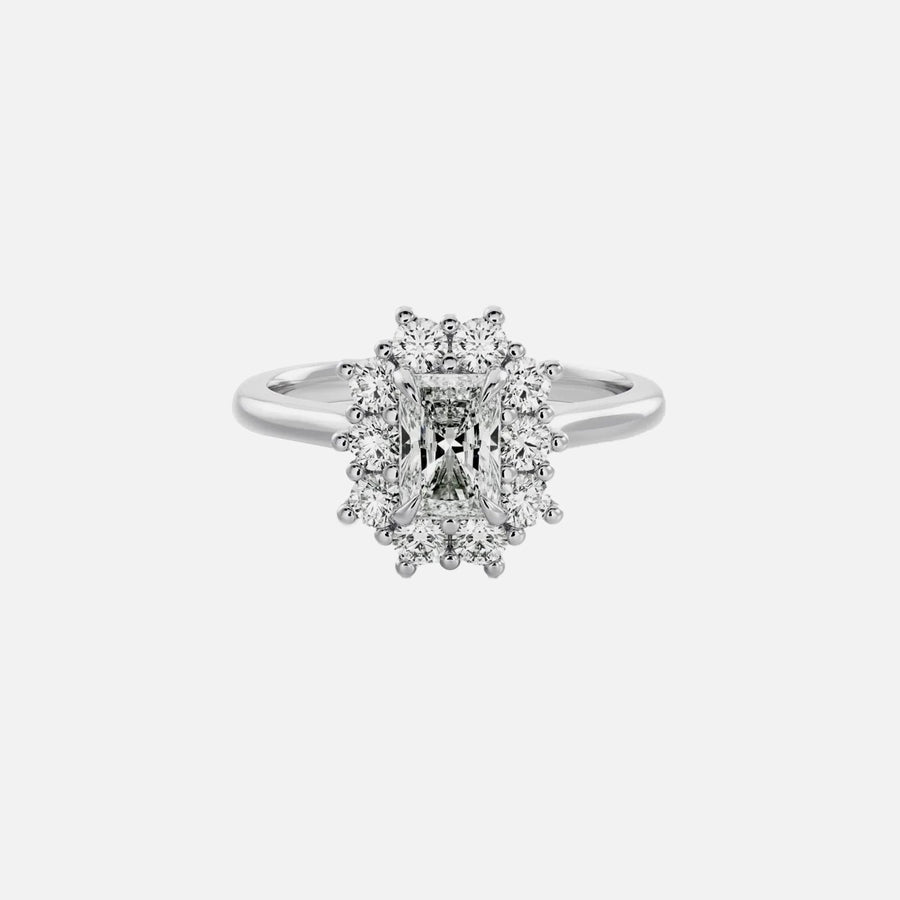 The Halo Eleanor Radiant Vintage Moissanite Ring - KNT - Engagement Rings, Wedding Bands & Fine Jewelry