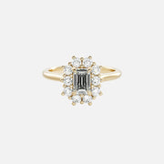The Halo Eleanor Emerald Vintage Moissanite Ring - KNT - Engagement Rings, Wedding Bands & Fine Jewelry
