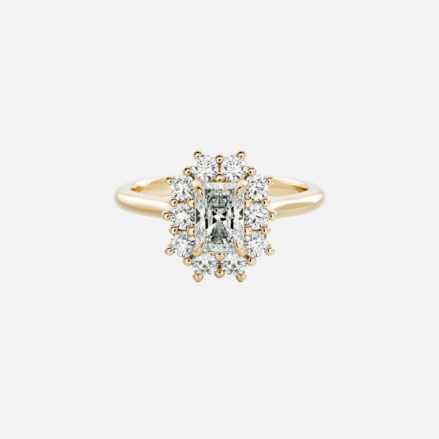 The Halo Eleanor Radiant Vintage Moissanite Ring - KNT - Engagement Rings, Wedding Bands & Fine Jewelry