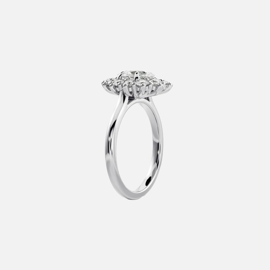 The Halo Eleanor Pear Vintage Moissanite Ring - KNT - Engagement Rings, Wedding Bands & Fine Jewelry