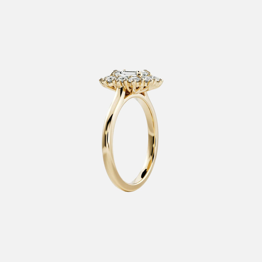 The Halo Eleanor Emerald Vintage Moissanite Ring - KNT - Engagement Rings, Wedding Bands & Fine Jewelry