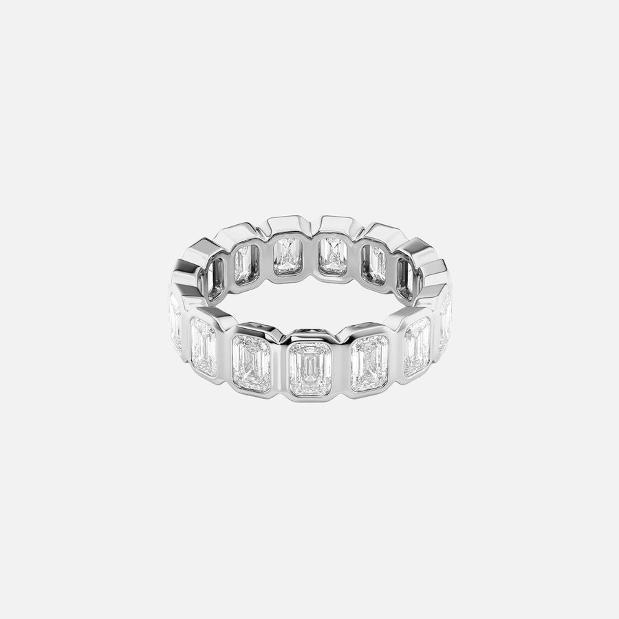  Emerald Bezel Eternity Ring 14k White Gold 4 5 001
