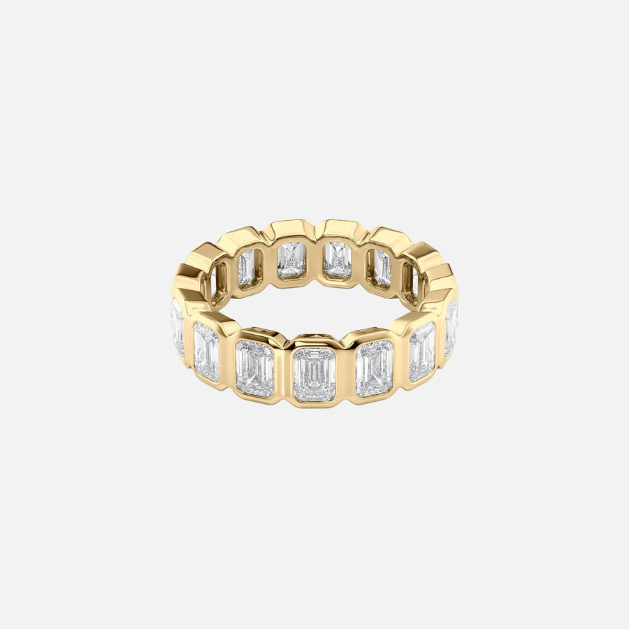  Emerald Bezel Eternity Ring 14k Yellow Gold 4 5 001