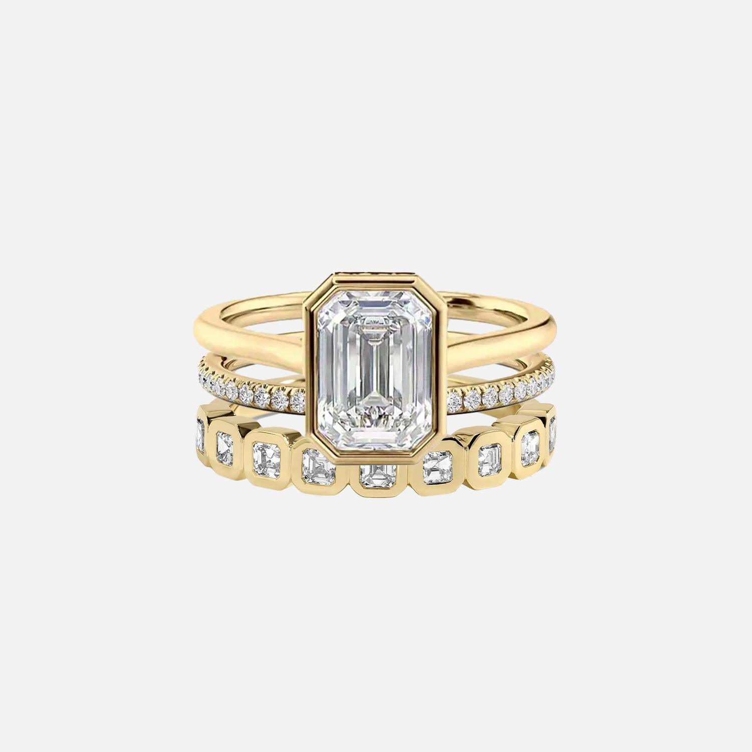 Emerald Helena Ring Stack - KNT - Engagement Rings, Wedding Bands & Fine Jewelry