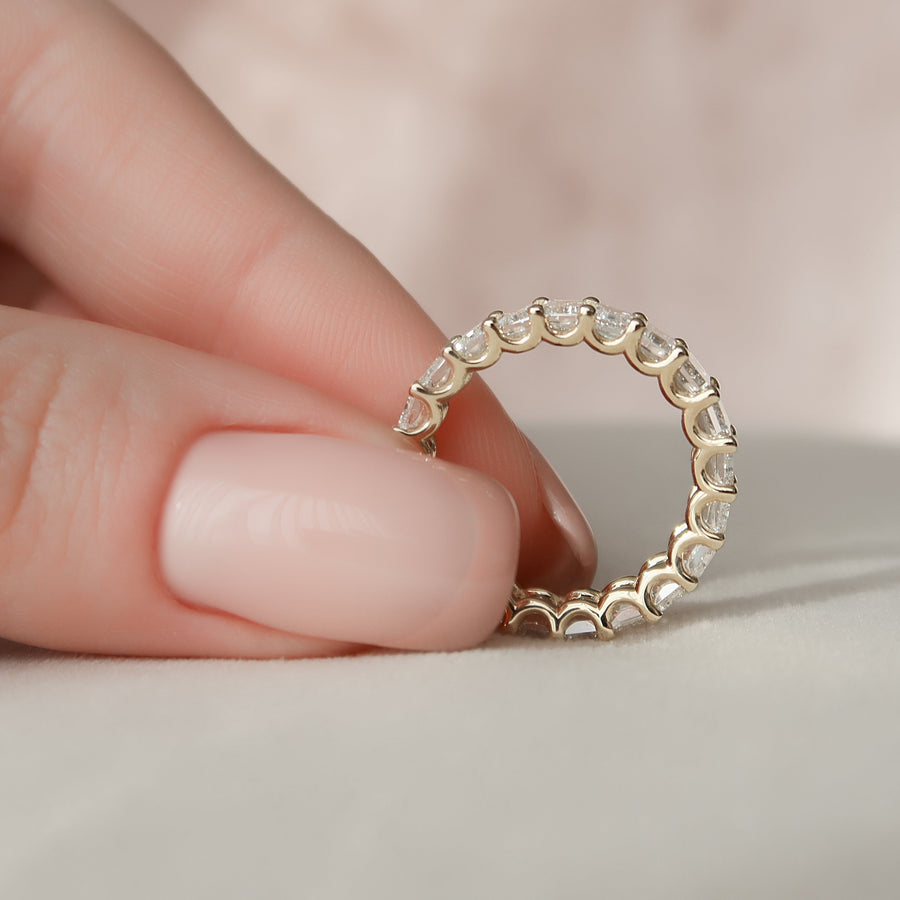  Emerald U Prong Eternity Ring 14k Yellow Gold 4 0 003