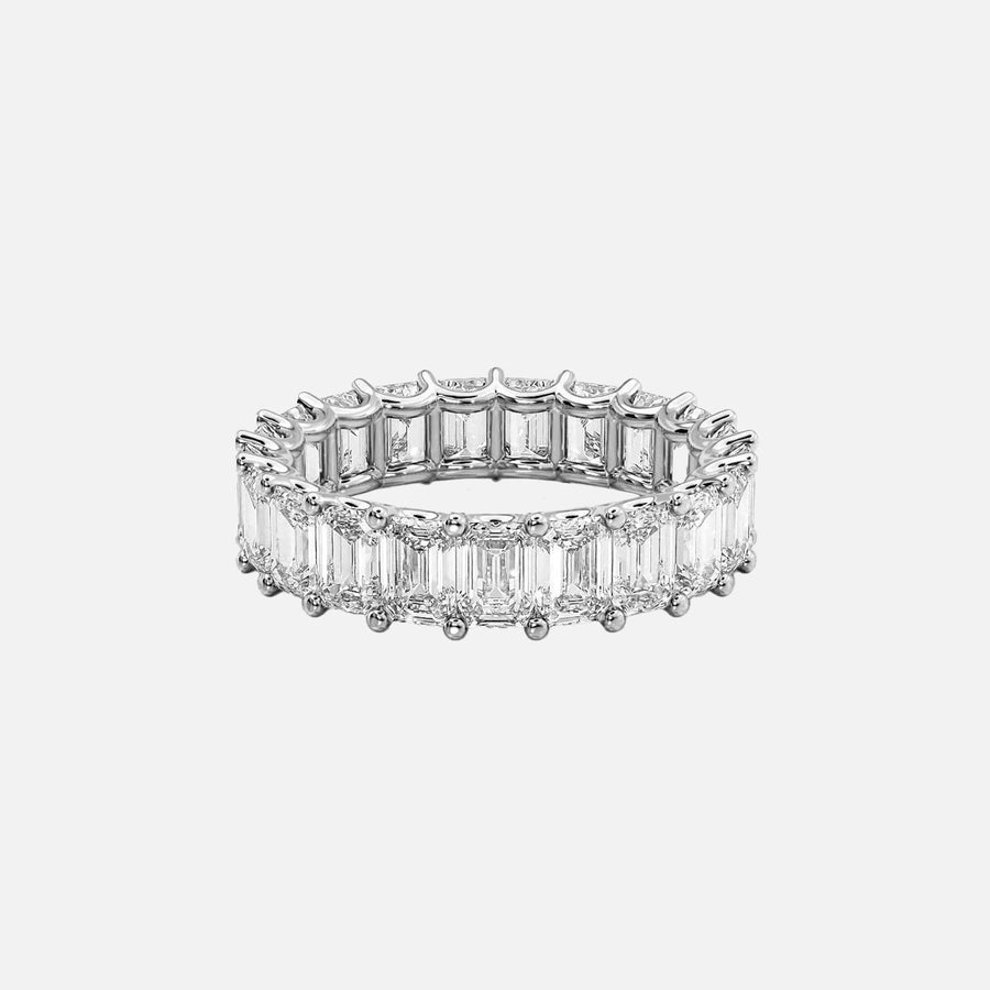  Emerald U Prong Eternity Ring 18k White Gold 6 0 001