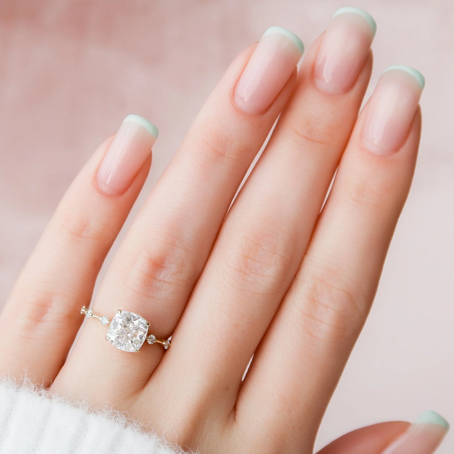 The Pave Freyja Cushion Moissanite Ring - KNT - Engagement Rings, Wedding Bands & Fine Jewelry