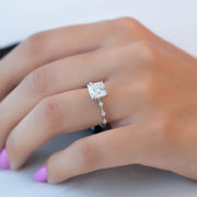 The Pave Freyja Cushion Moissanite Ring - KNT - Engagement Rings, Wedding Bands & Fine Jewelry