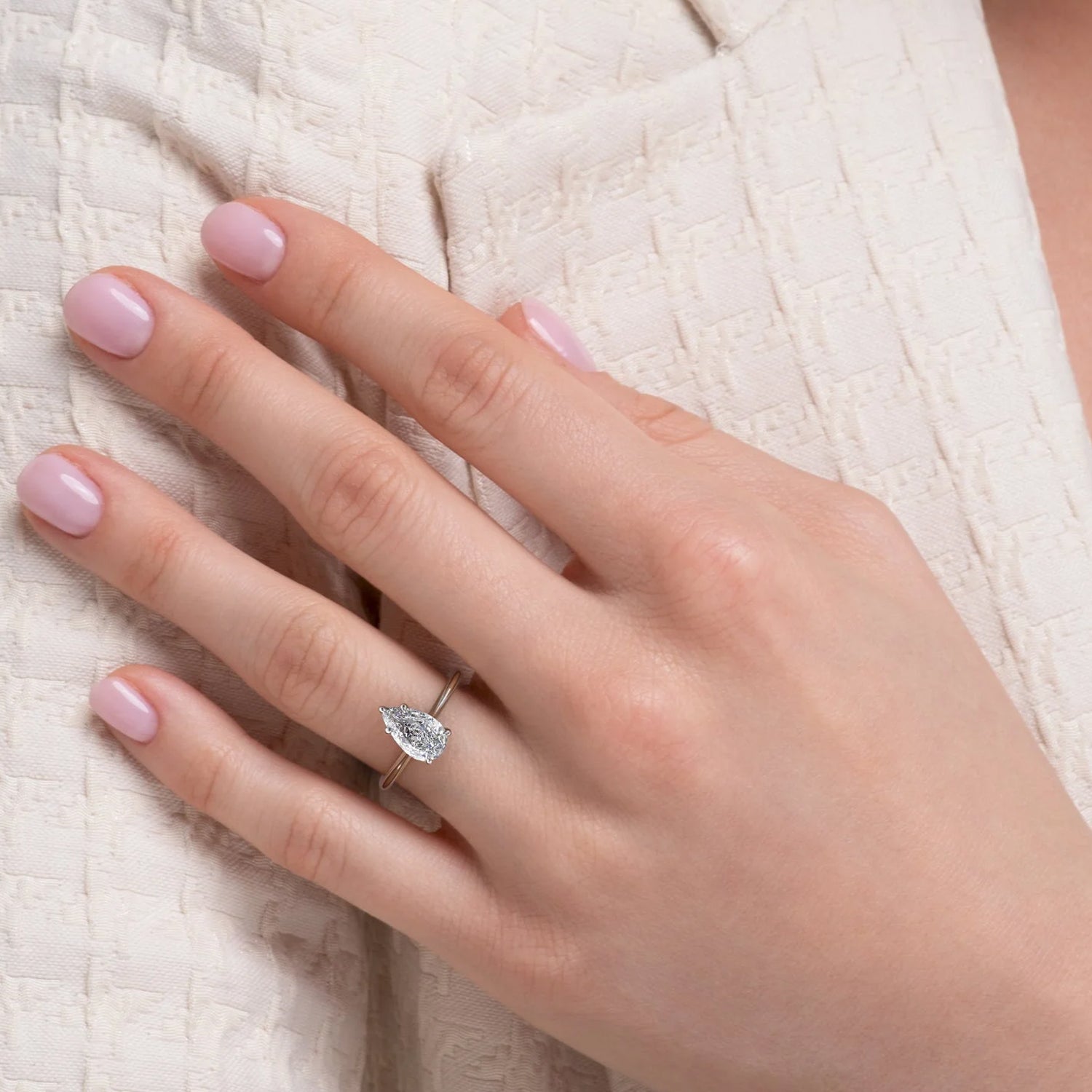 The Solitaire Glamour Pear Moissanite Ring - KNT - Engagement Rings, Wedding Bands & Fine Jewelry