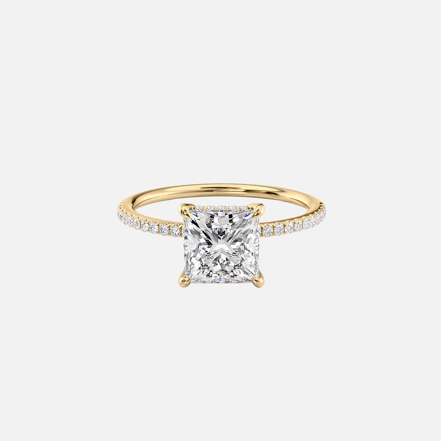 The Pave Gratia Princess Moissanite Ring - KNT - Engagement Rings, Wedding Bands & Fine Jewelry