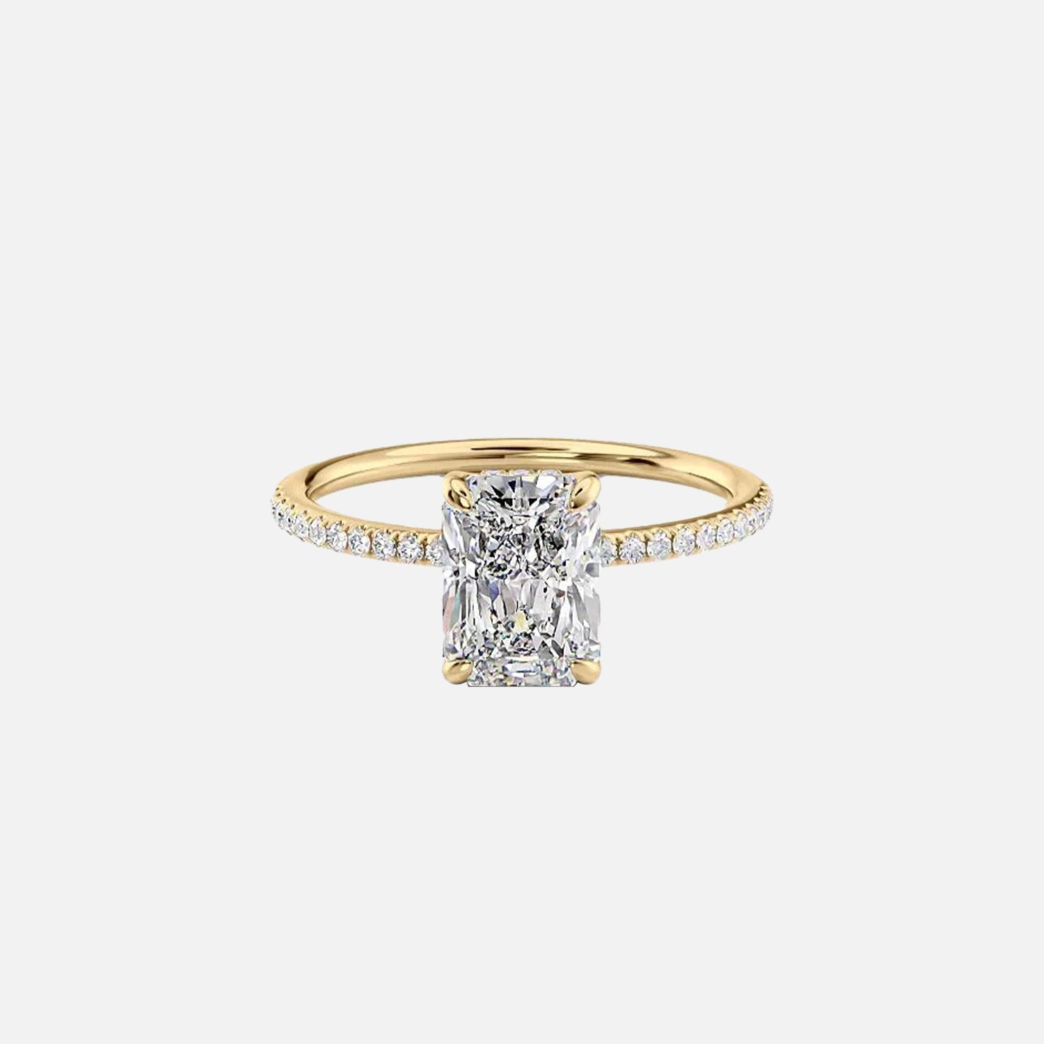 The Pave Gratia Radiant Moissanite Ring - KNT - Engagement Rings, Wedding Bands & Fine Jewelry