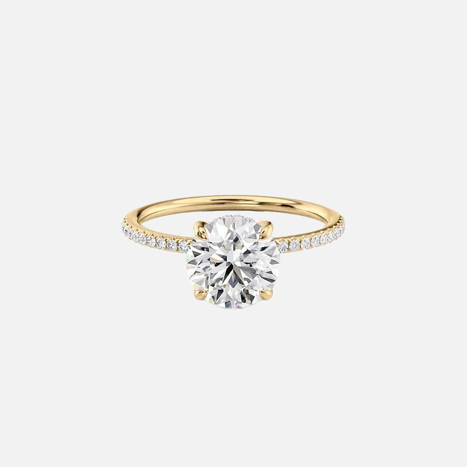 The Pave Gratia Round Moissanite Ring - KNT - Engagement Rings, Wedding Bands & Fine Jewelry