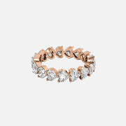 Heart Shared Prong Eternity Ring 18k Rose Gold 3 5 001