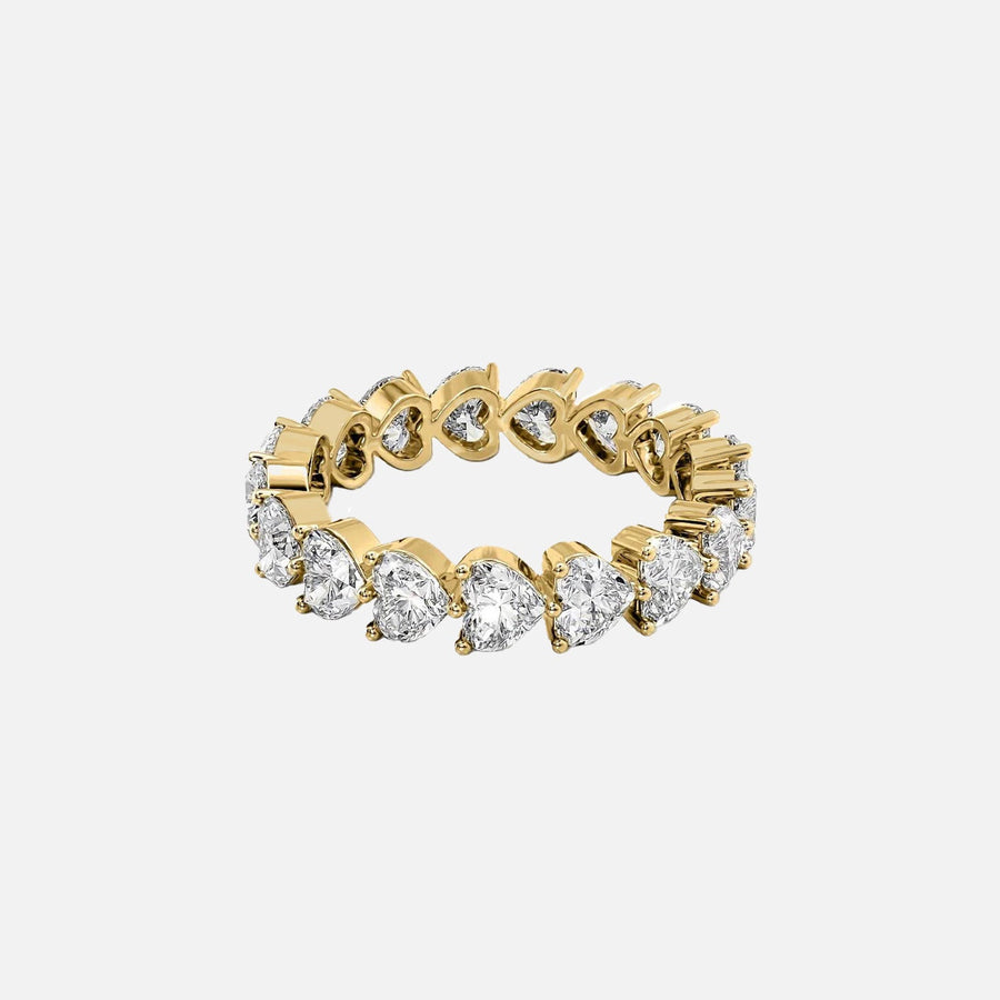  Heart Shared Prong Eternity Ring 18k Yellow Gold 3 5 001