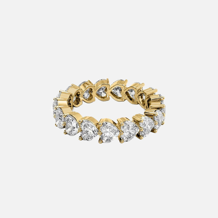 Heart Shared Prong Eternity Ring 18k Yellow Gold 4 5 001