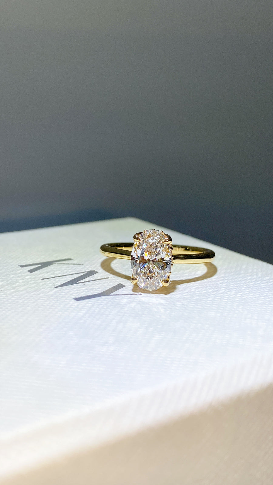 The Tulip Solitaire  - 1.5 Carat Oval Lab Diamond