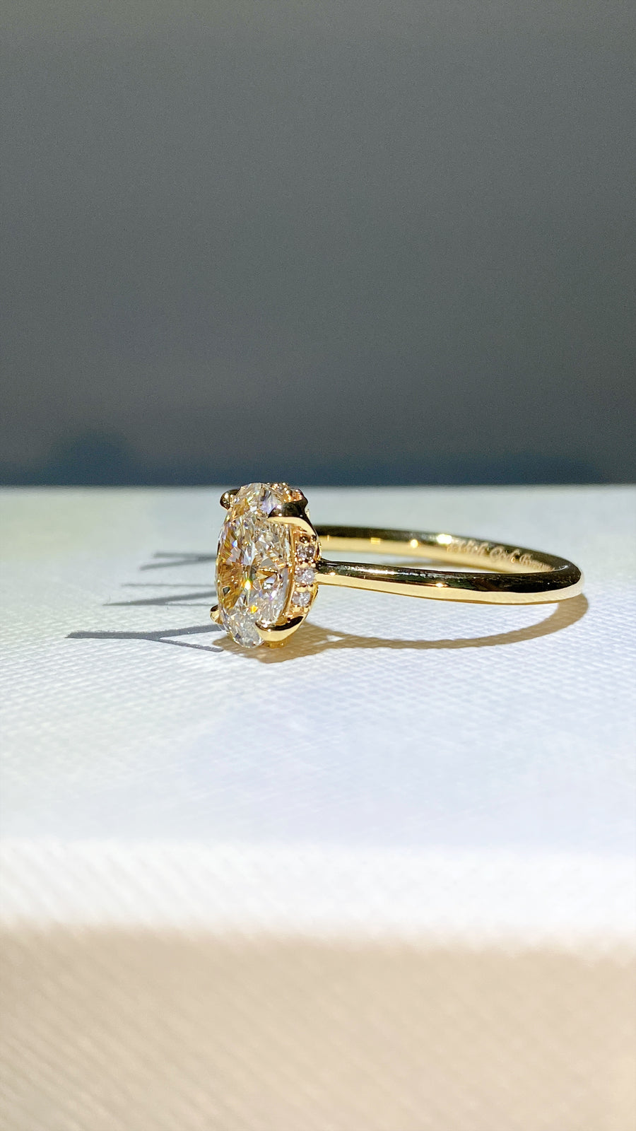 The Tulip Solitaire  - 1.5 Carat Oval Lab Diamond