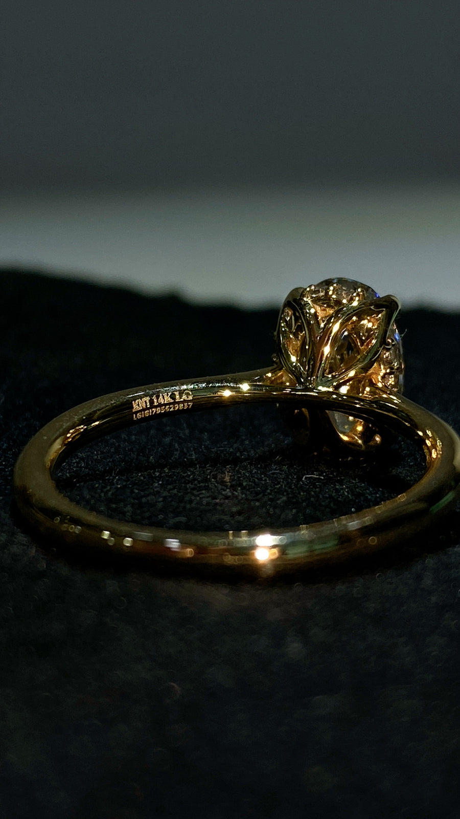 The Tulip Solitaire  - 1.5 Carat Oval Lab Diamond