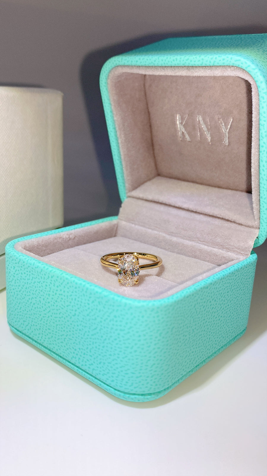 The Tulip Solitaire  - 1.5 Carat Oval Lab Diamond