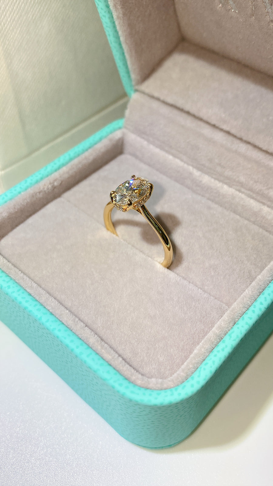 The Tulip Solitaire  - 1.5 Carat Oval Lab Diamond
