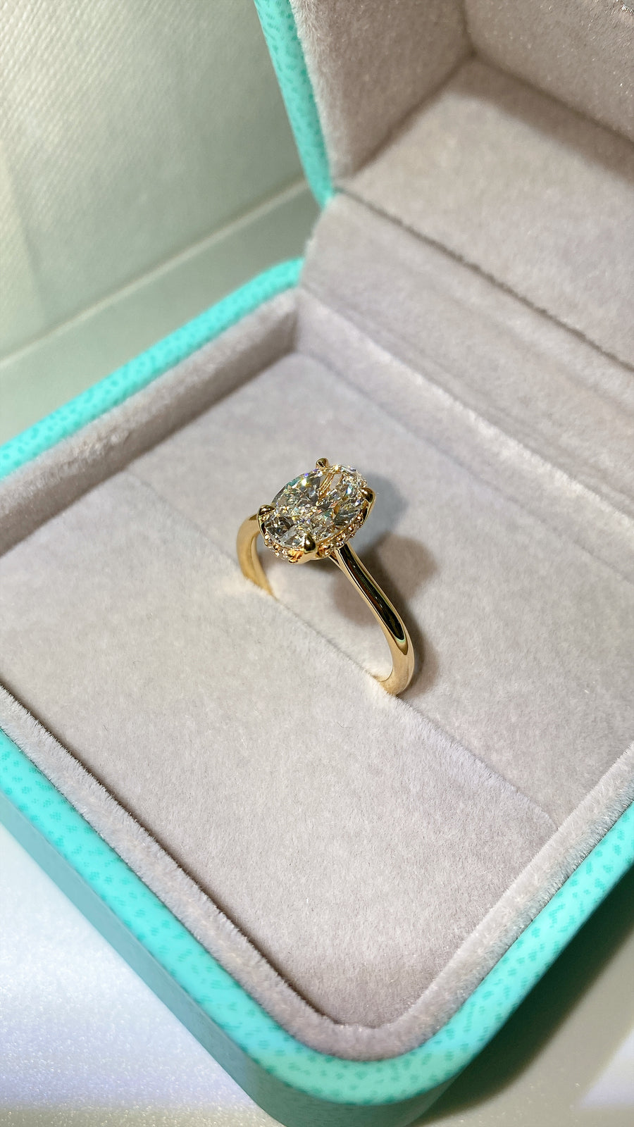 The Tulip Solitaire  - 1.5 Carat Oval Lab Diamond