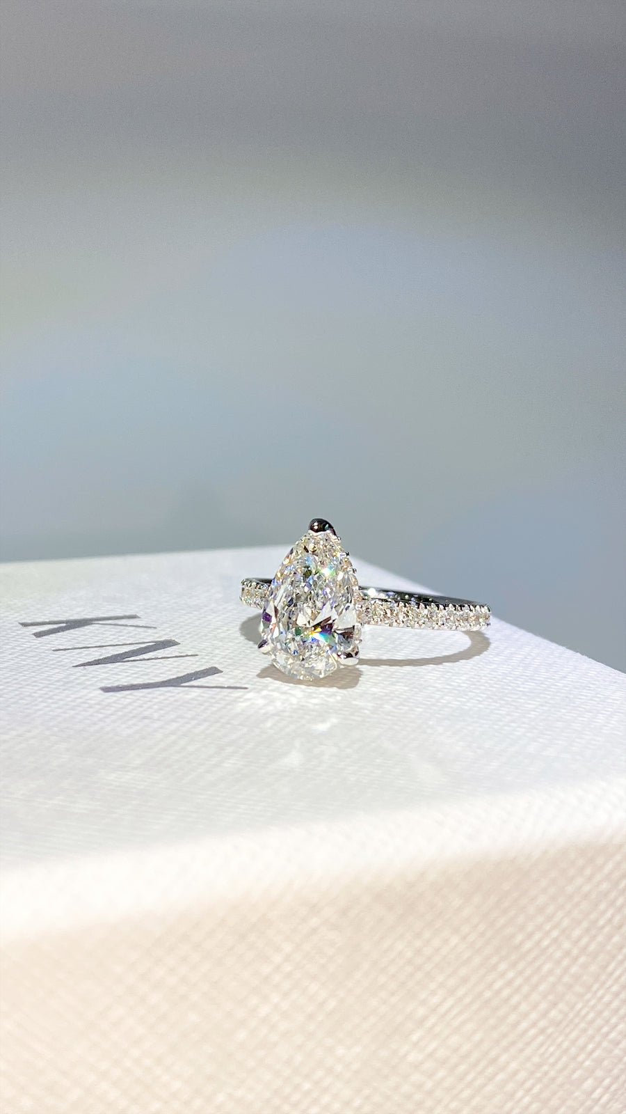 The Pave Kamellie - 2.0 Carat Pear Lab Diamond