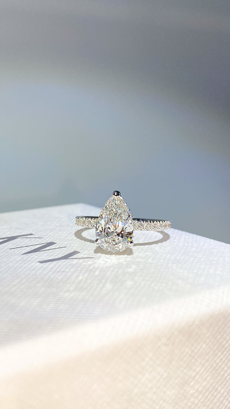 The Pave Kamellie - 2.0 Carat Pear Lab Diamond