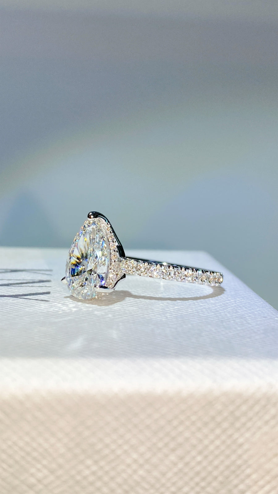 The Pave Kamellie - 2.0 Carat Pear Lab Diamond