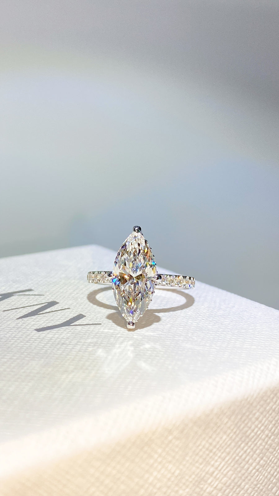 The Pave Kamelie - 2.5 Carat Marquise Lab Diamond