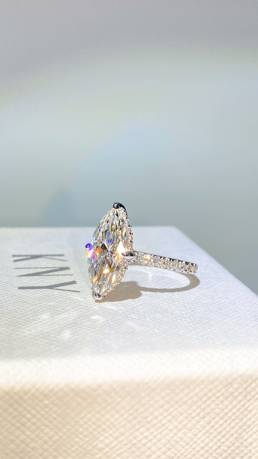 The Pave Kamelie - 2.5 Carat Marquise Lab Diamond