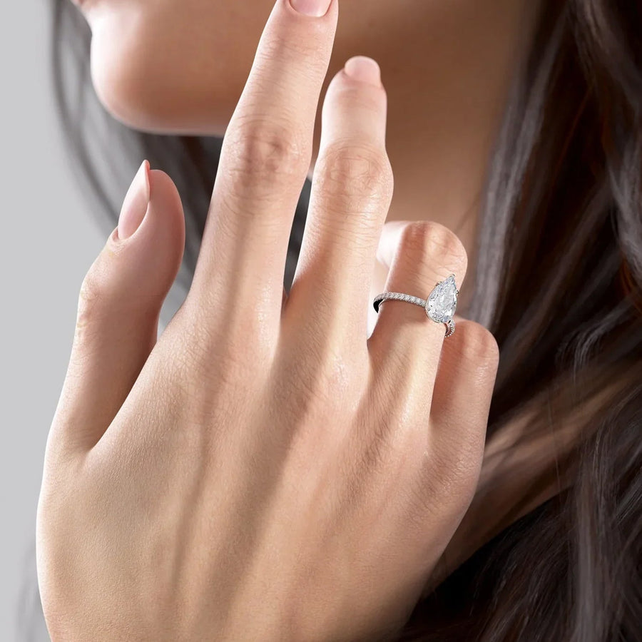 The Pave Infinity Pear Moissanite Ring - KNT - Engagement Rings, Wedding Bands & Fine Jewelry