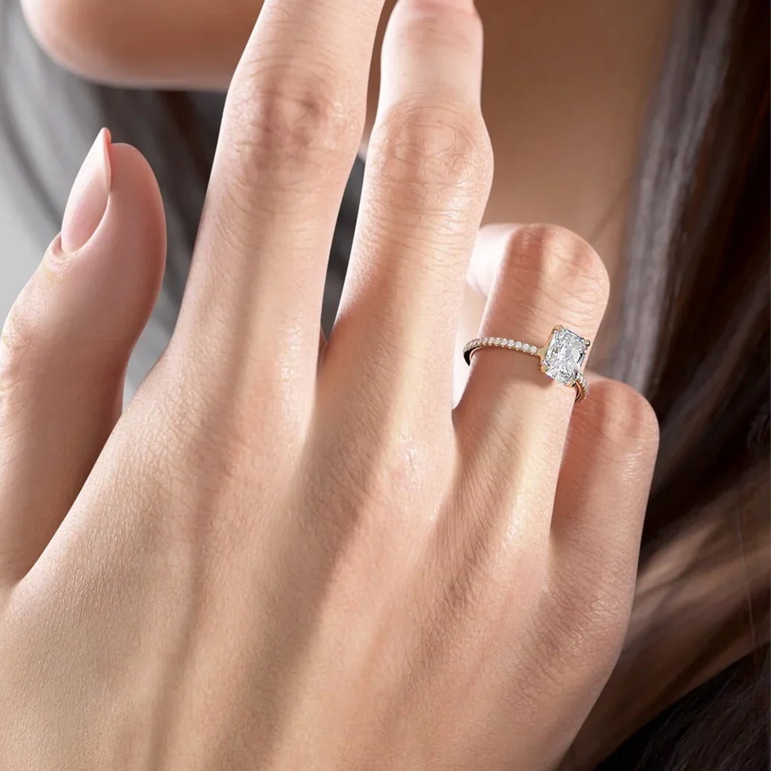 The Pave Infinity Radiant Moissanite Ring - KNT - Engagement Rings, Wedding Bands & Fine Jewelry