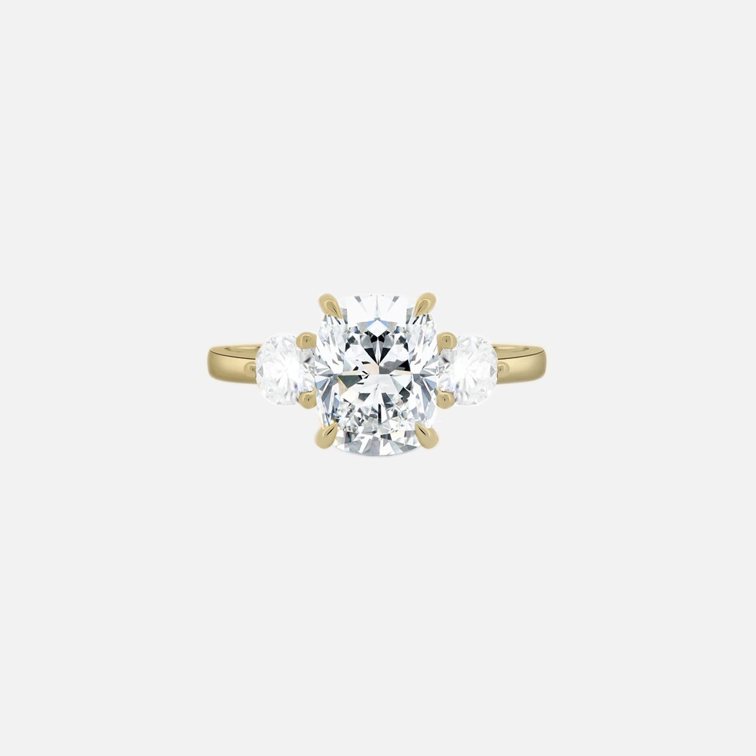 The Three Stone Julia Cushion Moissanite Ring - KNT - Engagement Rings, Wedding Bands & Fine Jewelry