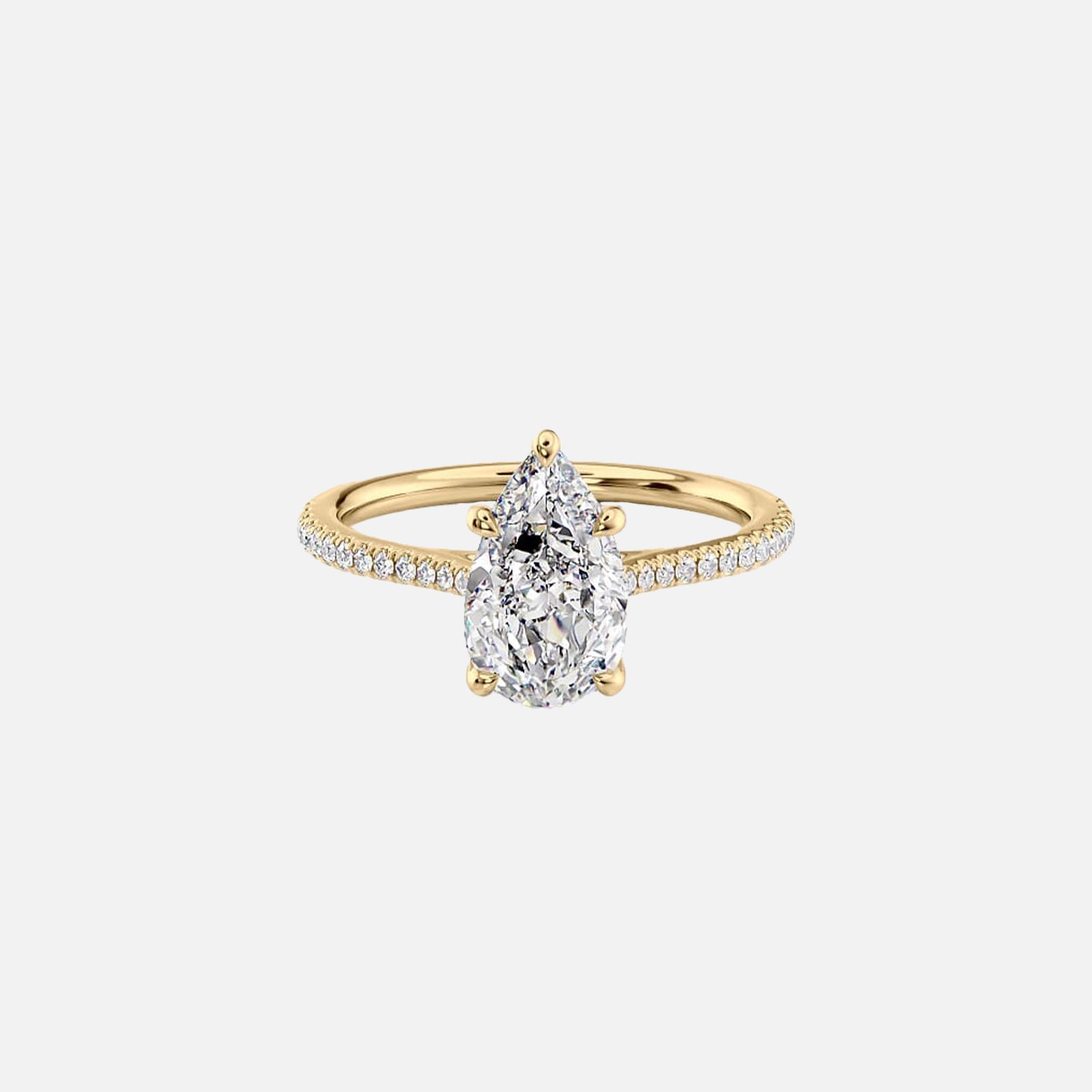 The Pave Lotus Pear Moissanite Ring - KNT - Engagement Rings, Wedding Bands & Fine Jewelry