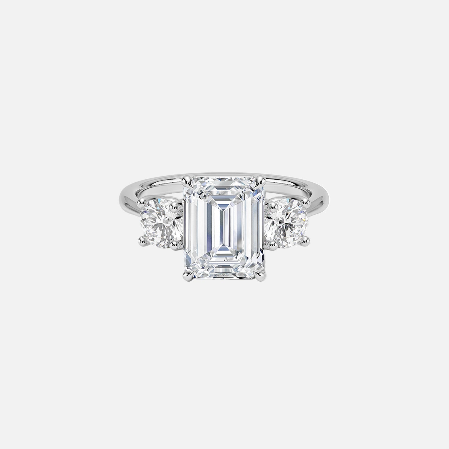 The Three Stone Luna Emerald Moissanite Ring - KNT - Engagement Rings, Wedding Bands & Fine Jewelry