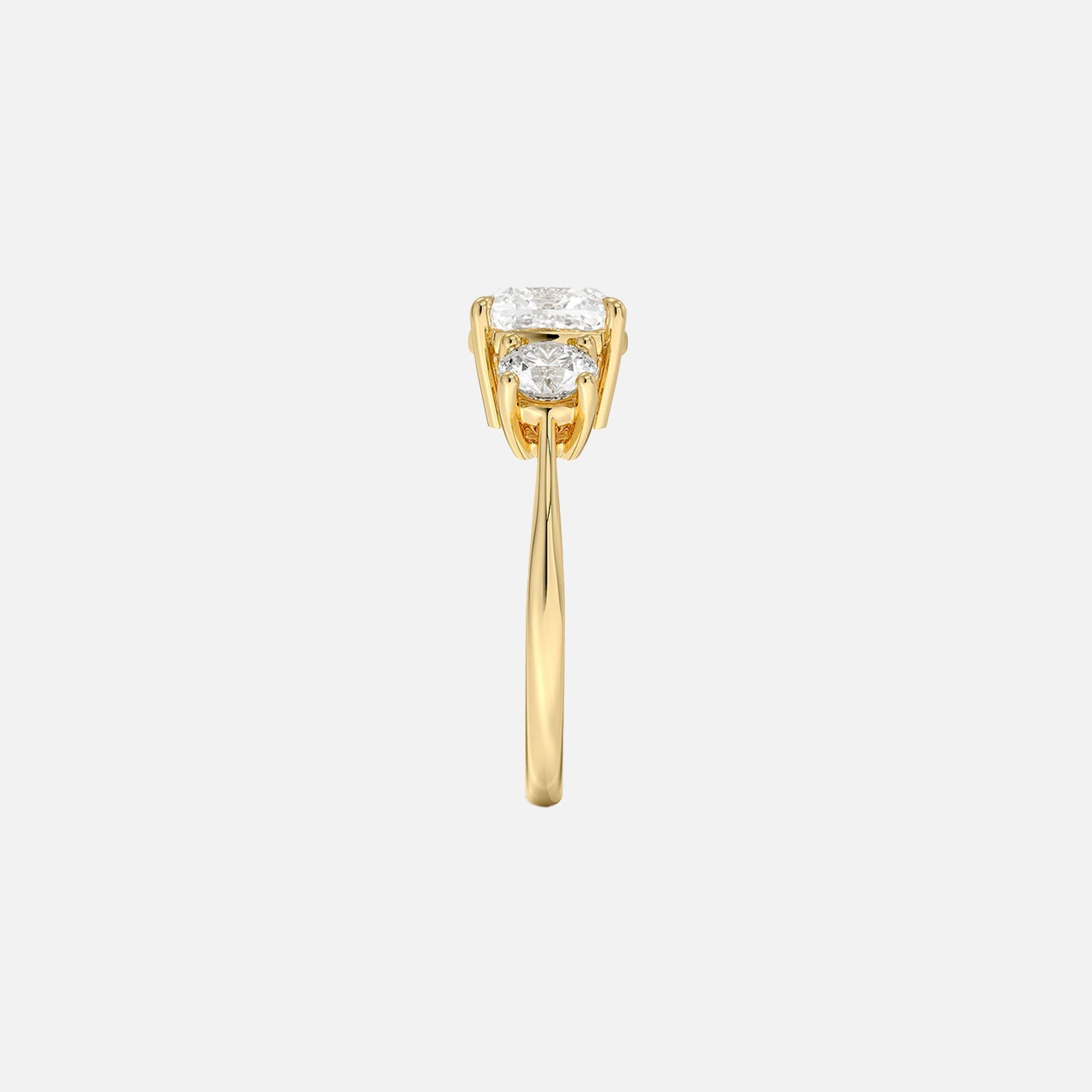 The Three Stone Luna Cushion Moissanite Ring - KNT - Engagement Rings, Wedding Bands & Fine Jewelry