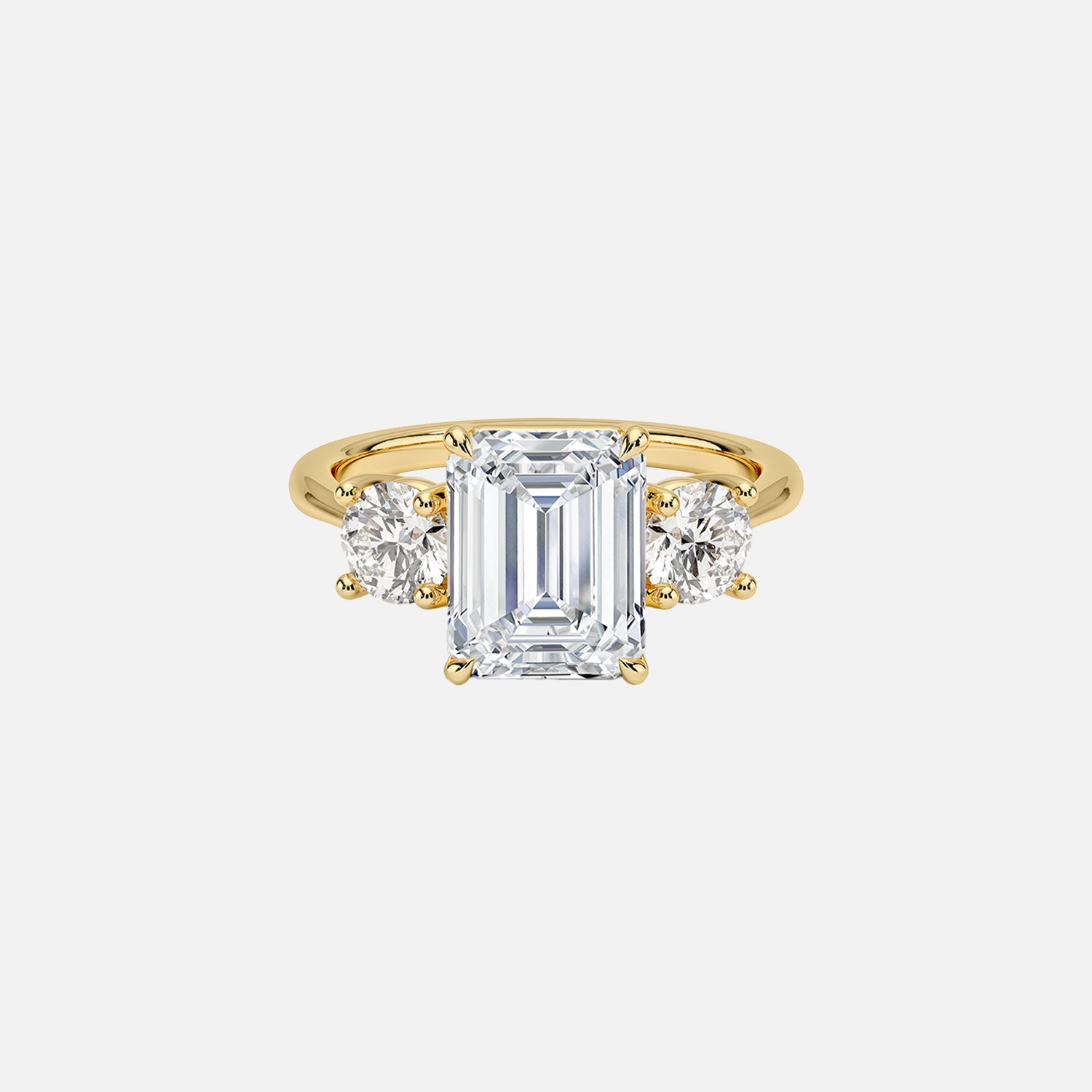 The Three Stone Luna Emerald Moissanite Ring - KNT - Engagement Rings, Wedding Bands & Fine Jewelry