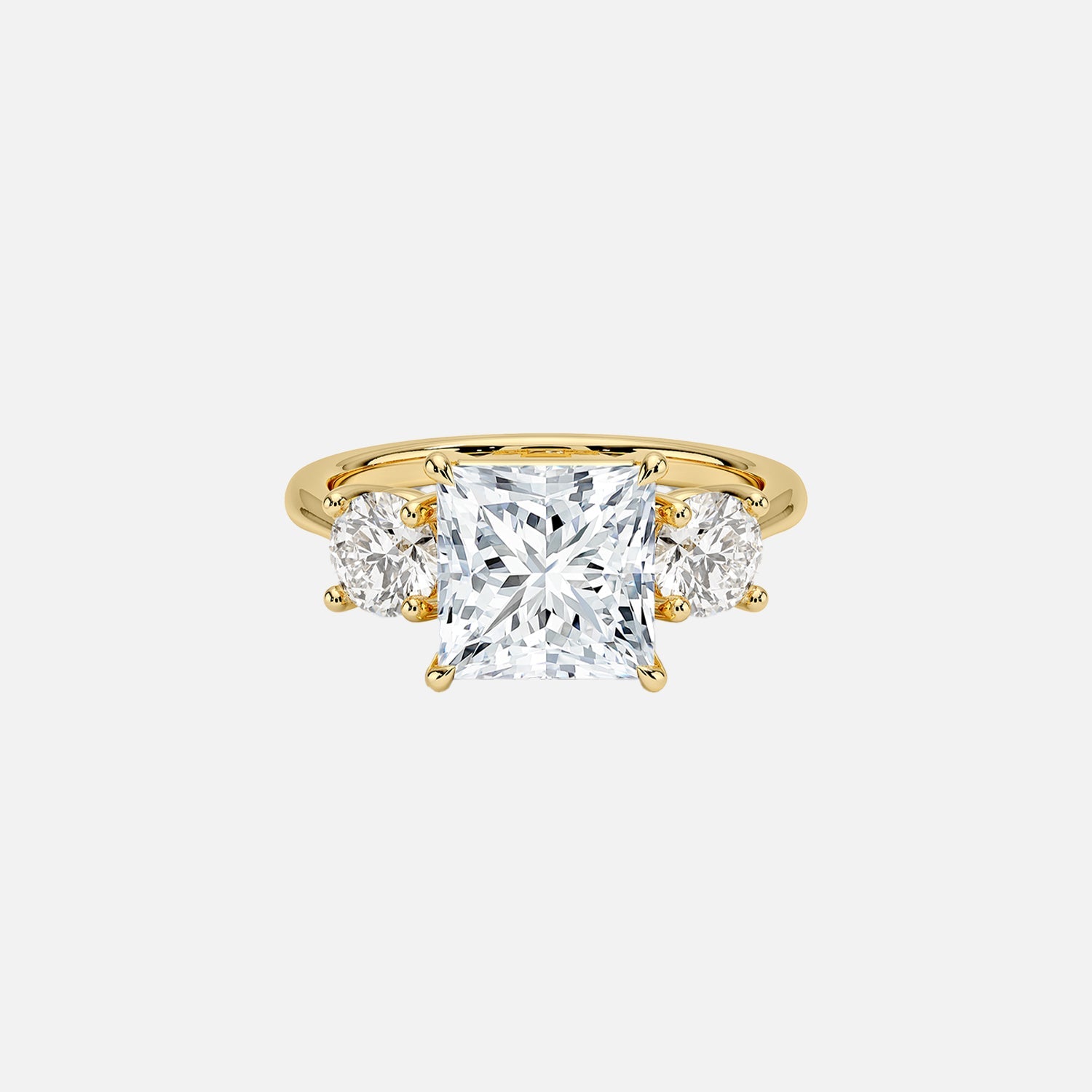 The Three Stone Luna Princess Moissanite Ring - KNT - Engagement Rings, Wedding Bands & Fine Jewelry