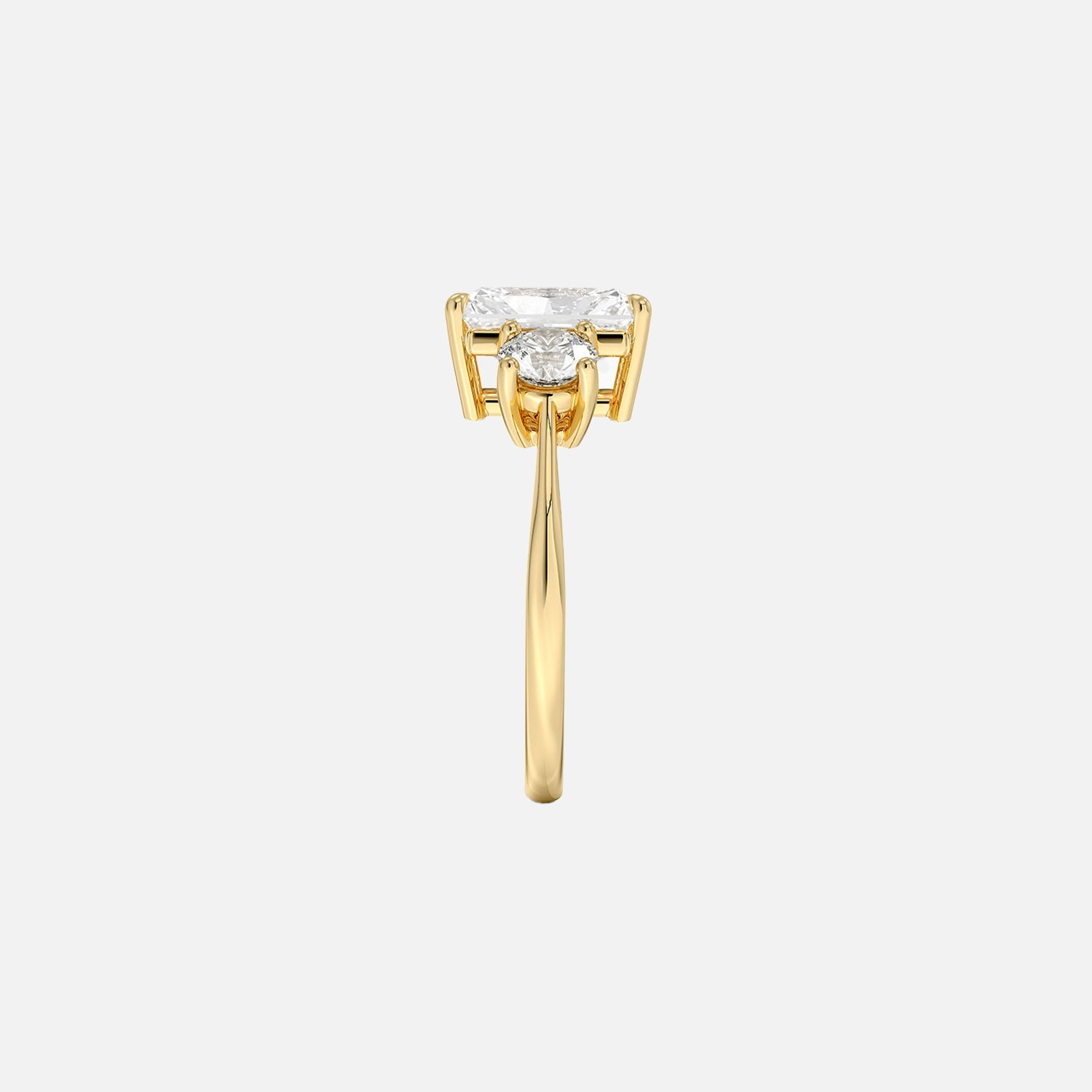 The Three Stone Luna Radiant Moissanite Ring - KNT - Engagement Rings, Wedding Bands & Fine Jewelry