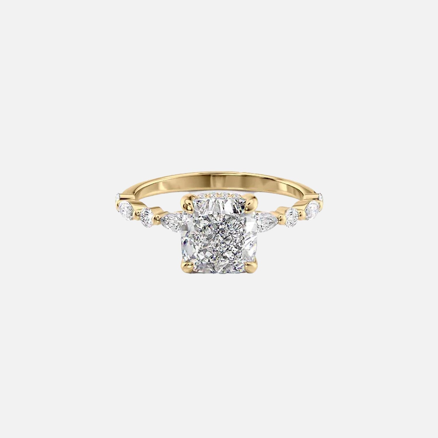 The Hidden Halo Marianne Cushion Pave Moissanite Ring - KNT - Engagement Rings, Wedding Bands & Fine Jewelry