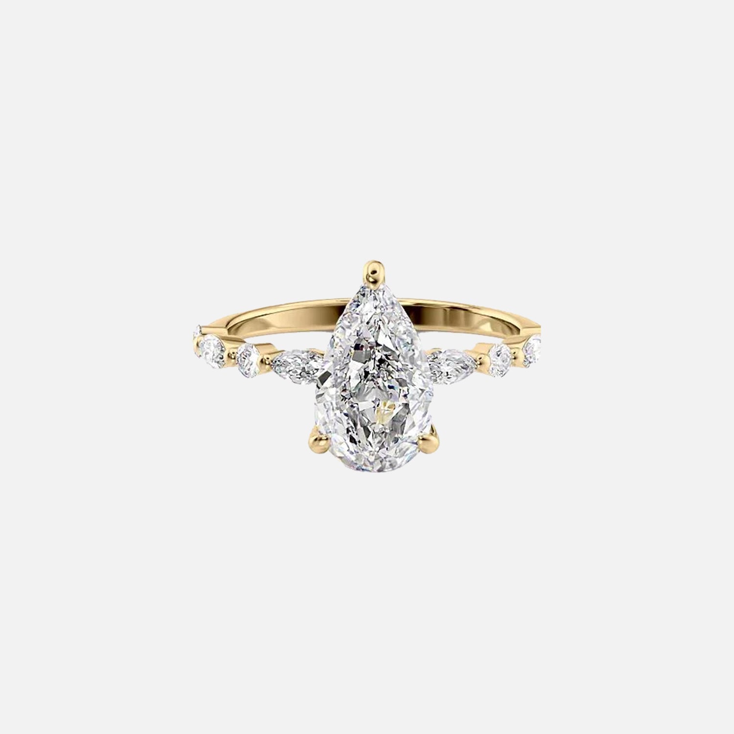 The Hidden Halo Marianne Pear Pave Moissanite Ring - KNT - Engagement Rings, Wedding Bands & Fine Jewelry
