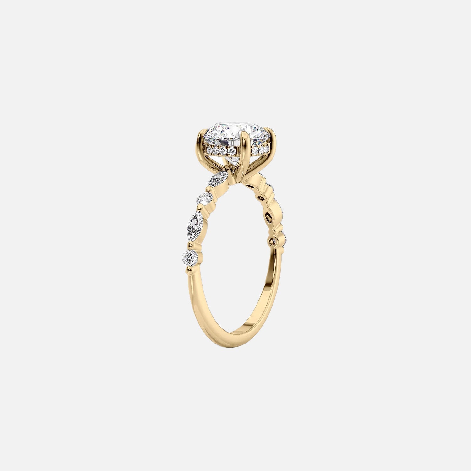 The Hidden Halo Marianne Round Pave Moissanite Ring - KNT - Engagement Rings, Wedding Bands & Fine Jewelry